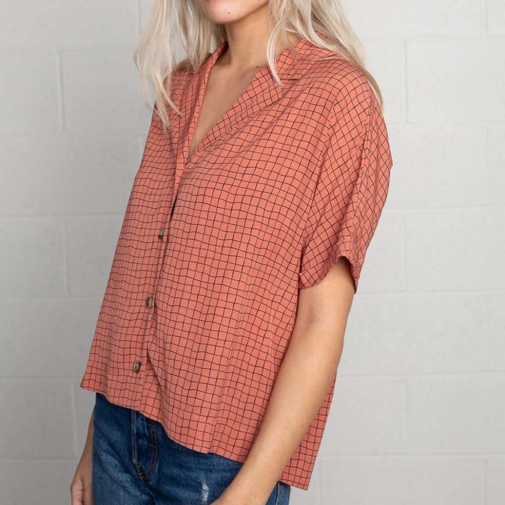 Brick Button Up blouse
